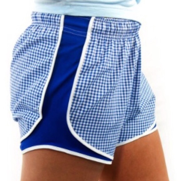 Lauren James Pants - Lauren James Royal blue and white gingham shorts